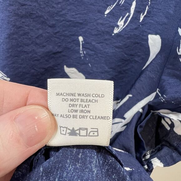 Cuyana Women’s Blouse Size L Blue White Adjustable Lagenlook Artsy Airy Coastal - Picture 5 of 8